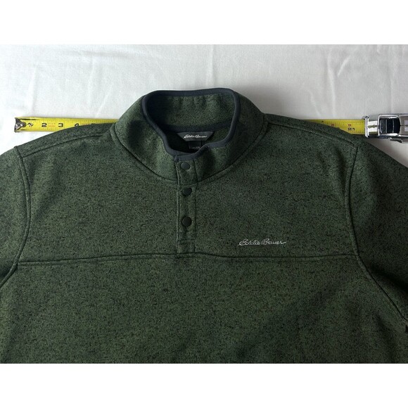Eddie Bauer Mens XXL Green‎ Pullover Long Sleeve Quarter Button Sweatshirt - Picture 4 of 8